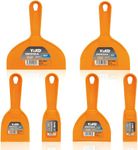 6 Pack Putty Knife 1.5" 2" 3" 4" 5" 6" Plastic Paint Scraper Tool Set Heavy Duty Drywall Repair kit,Flexible Spackle Knives with Hang Hole,Wall Putty for Spreader,Wallpaper,Mud,Plaster,Taping,Floor