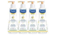 Mustela Nourishing Cleansing Gel with Cold Cream 300ml -Pack of 4 | Gentle Baby Wash for Dry & Sensitive Skin | Hydrating Formula with Natural Ingredients.