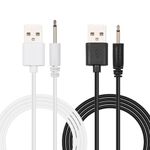 ORUZA USB DC Charging Cable 2.5mm, 2 PCS Replacement DC Charging Cable 2.5mm Fast DC Charging Cord for Wireless Massagers