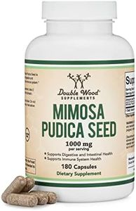 Double Wood Supplements Mimosa Pudica Seed Capsules (180 Capsules, 3 Month Supply) 1000mg per Serving for Intestinal Support and Parasite Cleanse for Adults, Made and Tested in The USA by