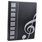 Music File Folder A4 Size Sheet Music Folder Paper Documents Music Themed 40 Pockets Storage Folder