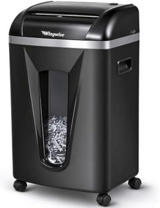 Wingwise 15-Sheet Paper Shredder with 58dB Quiet Operation, P4 Cross-Cut Security for Home Office, 15-Minute Run Time & 5.8-Gallon Bin – Shreds Credit Cards & CDs