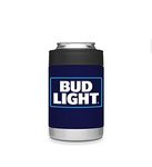 Bud Light Stainless Steel Can Insulator, Insulated Beverage Holder for Standard Size Can and Bottle, Can Cooler for Beer and Soda