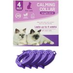 4 Packs Pheromone Calming Collar for Cats, Cat Calming Collar Anxiety Aggression Relief Stress with 30 Days Long-Lasting Effect, 38cm Adjustable for Most Cat(Purple)