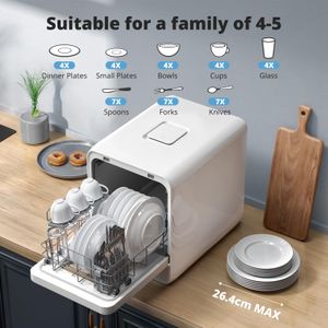 AIRMSEN Portable Dishwasher, 5L Compact Countertop – White