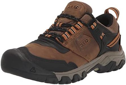 KEEN Men's Ridge Flex Low Height Waterproof Hiking Boots, Bison/Golden Brown, 12 Wide