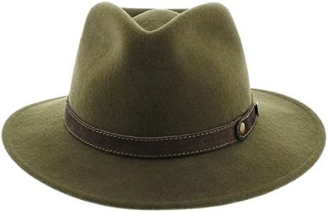 votrechapeau - Chapeau Fedora - Feutre Pliable et imperméable - Pétrus - Vert - Tour de tête 56