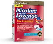 GoodSense Nicotine Polacrilex Lozenge, 2 mg (nicotine), Stop Smoking Aid, Cherry Flavor; quit smoking with cherry nicotine lozenge, 108 Count