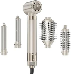 MESCOMB 5-in-1 Hot Air Styler – 110,000 RPM Brush Blow Dryer with Auto Wrap Curlers, Fast Drying, Frizz-Free, No Heat Damage – Curl, Straighten, & Add Volume for Salon-Quality Hair