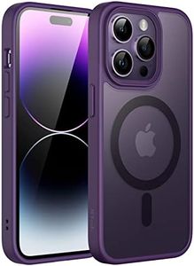 JETech Magnetic Case for iPhone 14 Pro Max 6.7-Inch Compatible with MagSafe, Translucent Matte Back Slim Shockproof Phone Cover (Deep Purple)