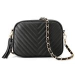 Lotus Karen Crossbody Bags for Women PU Leather Cross-Body Bags Black Small Shoulder Bags with Removable Strap