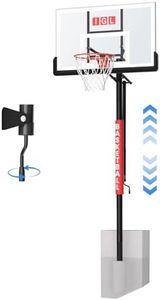 IGL In Ground Basketball Hoops Outdoor, 10ft Height Adjustable In Ground Basketball Goal, Inground Basketball Hoop with 52 Inch Shatterproof Backboard & 18 Inch Pro-Style Breakaway Rim