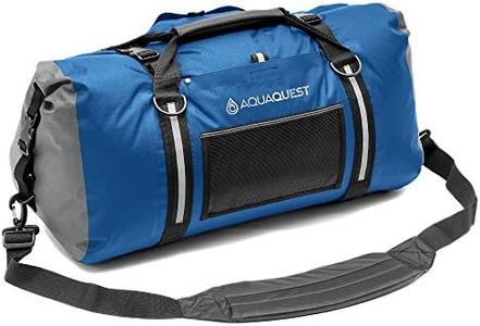 Aqua Quest White Water Duffel - 100% Waterproof 100L Bag - Lightweight, Durable, External Pockets - Blue