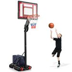 GOPLUS Basketball Stand Portable Basketball System Height Adjustable 155 to 235 cm Basket System on Wheels Basketball Hoop with Stand for Children and Teenagers