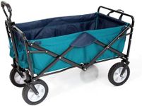 MacSports Collapsible Wagon Beach Wagon Cart, Foldable Beach Cart, Grocery Cart on Wheels, Foldable Wagon, Beach Wagon with Big Wheels for Sand