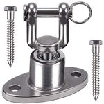 BeneLabel Wood Celing Hanger 360° Swivel Hammock Swing Hanging Hardware Screw Metal Oval Bracket Set for Indoor Outdoor Playground Chair Yoga Rope Punching Bags, 1200lbs