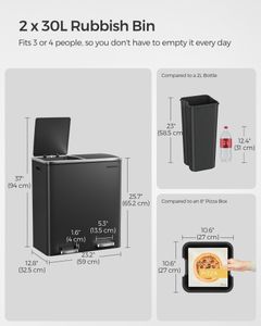 SONGMICS Double Kitchen Bin 30L – Dual Compartment Waste Recycling