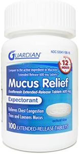 Guardian Mucus Relief, 600mg Guaifenesin 12 Hour Extended Release, Chest Congestion Expectorant (100 Count Bottle)