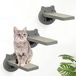 3-Packs Cat Climbing Shelves Wall Mounted, Cat Wall Steps Shelves, Cat Wall Shelves with Scratching Pad, Cat Wall Furniture for Cats Sleep Climb Play, Cat Shelves Cat Stairs Cat Ladder (Grey)