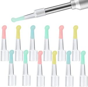 12 Pieces Ear Spoon Replacement Accessories Set for 3.5 mm Otoscope Plastic Ear Cleaner Tips Reusable Ear Spoon Tips Ear Wax Removal Tool Replacement for Kids Family Ear Health Care, 4 Colors