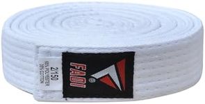 Fadi Sports Martial Arts Belt for Karate, Judo, Aikido and Taekwondo - Durable Cotton-Polyester Blend for Adults and Kids, White