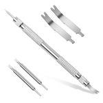 Nivofu 5 Pcs Watch Spring Bar Tool, Watch Strap Spring Bar Removal Tool, Watch Strap Link Removal Tool, Watchmaker Repair Tool Kit for Watch Strap Bands Adjustment Replacing Removal - Silver