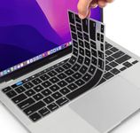 OJOS Keyboard Cover Compatible with MacBook Pro with Touch Bar 13 and 15 inch 2019 2018 2017 2016 (Model: A2159, A1989, A1990, A1706, A1707), Silicone Skin Protector, Black