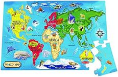 Melissa & Doug - World Map Jumbo Jigsaw Floor Puzzle (33 Pieces, 2 x 3 feet)