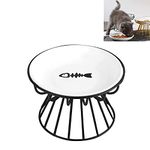 1PCS Elevated Cat Food Bowl, Whisker-Friendly Anti-Vomit Cat Plate, Cat Bowl-Raised Cat Feeder Bowl Stand,Ceramic Elevated Cat Bowl for All Cat,Dishwasher Safe
