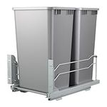 Rev-A-Shelf - 53WC-2150SCDM-217 - Double 50 Qt. Pull-Out Silver Waste Container with Soft-Close Slides
