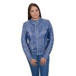 Milwaukee Leather SFL2830 Women's Royal Blue Scuba Style Sheepskin Fashion Leather Jacket - 5X-Large