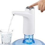 Hoteon Automatic Water Dispenser Pump Drinking Water Can, Rechargeable Battery,Hassle-Free,Easy Clean,Avoid Bacterial Retention & Portable Water Pump Home,Outdoor,Office Etc (White) - 600 Ml