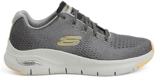 Skechers Mens Arch FIT - TAKAR Charcoal/Yellow Sneaker - 6 UK (232601)
