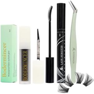 Bodermincer Lash Extension 240pcs C Curl 10D/20D Cluster 8/9/10/11/12mm,10/11/12/13/14mm,12/13/14/15/16mm Mixed Individual Cluster Lashes (Lash Glue+Lash Remover+Tweezers Kit)