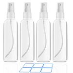 DTDNZKN 4 Pack 4 Oz (120ml) Spray Bottles - Fine Mist, Refillable, Reusable