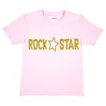 Print4U Girls Kids T-Shirt Rockstar Pop Princess Age 7-8 Pink