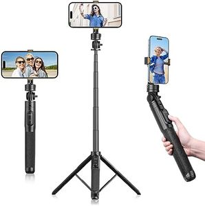 ULANZI Magnetic Cell Phone Tripod, Compatible with MagSafe, SK-05 Phone Tripod 62.99" Extendable Magnetic Selfie Stick Tripod Stand with Wireless Remote, Tripod for iPhone 14 13 12 & All Phones