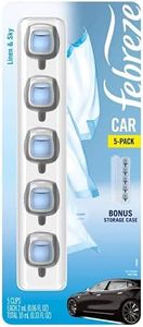 Febreze Car Air Freshener, Set of 5 Clips, Linen & Sky - up to 150 Days