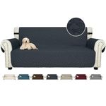 CHELZEN Latest Water Repellent Sofa Covers 3 Seater Non-Slip Sofa Slipcovers for Kids Dogs Pets Couch Cover Furniture Protector with Elastic Straps (Dark Gray, 3 Seater)