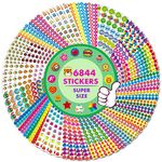 6844 PCS Incentive Stickers, 64 Sheets Round Stickers, Animals Donuts Cupcakes Stars Hearts Motivational Teacher Classroom Reward Gifts Encourage Kids to Do Chores Go to The Toilet