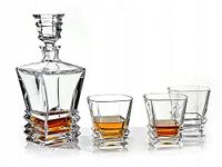 Vilon Imported European Crystal Clear 7 Pcs Decanter and Glasses Set- 1 Decanter and 6 Pcs Glass Set Perfect for Whiskey, Scotch, Wine, Vodka,Rum etc 7Pcs (Doremon Decent +6 Glass (1), Medium)