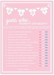 Party Hearty Baby Shower Games for Girl, 50 pcs Pink Mommy or Daddy Guess Who Game, Fun Activity Cards, Baby Shower Ideas