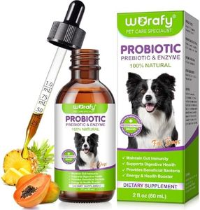 Dog Probiotic & Prebiotic Liquid Drops with Digestive Enzymes – 3-in-1 Gut Immunity Health Support Supplement for Dogs & Puppies – Bacon Flavour – 60 ml