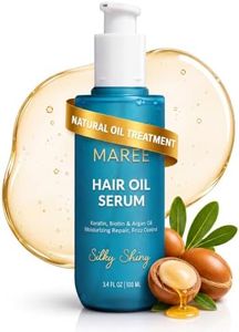 MAREE Hair Oil for Frizzy Hair with Argan Oil, Keratin & Biotin – Hair Serum for Dry and Curly Hair Gloss – Frizz Control Hair Care Products for Women – Aceite Para el Cabello – Keratin Hair Treatment