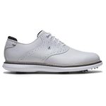 FootJoy Men's Traditions Saddle Golf Shoe, White/Peacoat/Marine, 10