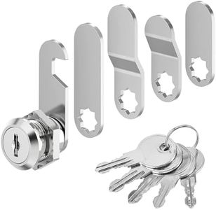 20 mm Letterbox Lock, Security Mailbox Lock 5 Keys, Toolbox Door Cupboard Locks, with 5 Different Lock Plates, for Cupboard Doors, Furniture