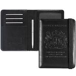 DMLuna Passport Holder, Premium PU Leather Travel Passport Wallet RFID Blocking Passport Cover Case Travel Documents Organizer with Pen Holder, for Women and Men - Black