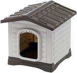 Ferplast Outdoor Kennel, Dog House DOGVILLA 50 in Resistant Thermoplastic Resin, Grey