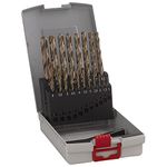 Bosch Professional 2608587014 19-Piece HSS-Cobalt ProBox Metal Drill Bit Set (for Stainless Steel, Accessories for Drill Drivers), Gold, 1mm-10mm