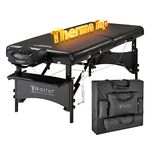 Master Massage 30” Galaxy Therma Top Portable Massage Table for Professional& Home Use, Adjustable Height Travel Massage Bed, Salon Beauty Spa Tattoo Lash Bed with Accessories (Black)